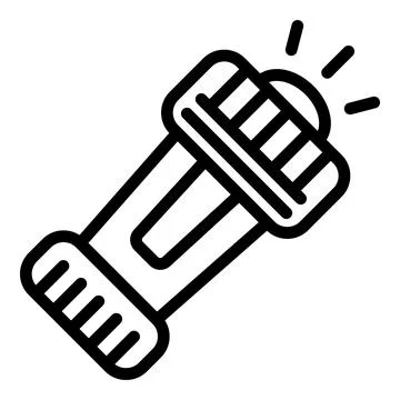 Scouting flashlight icon, outline style Ilustración de archivo