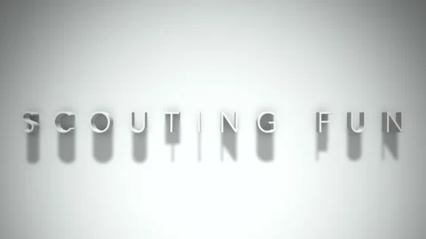 Scouting fun 3D title animation white text on a white background Stock Footage 299371099