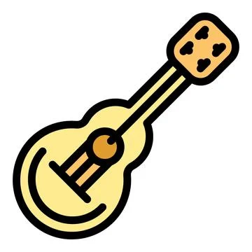Scouting guitar icon vector flat Stock Illustration