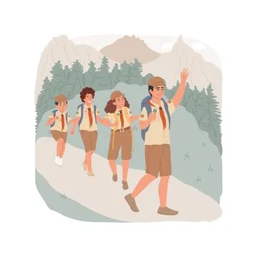 Scouting isolated cartoon vector illustration. Stock Illustration