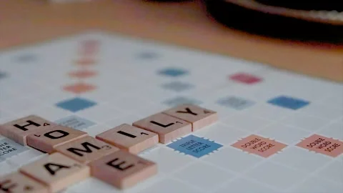 Scrabble Board Game Dolly Tracking Shot Stock Footage 162174146
