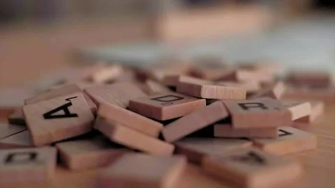 Scrabble Board Game Tracking Shot Stock Footage 162174111