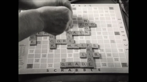Scrabble Play 1953 Stock Footage