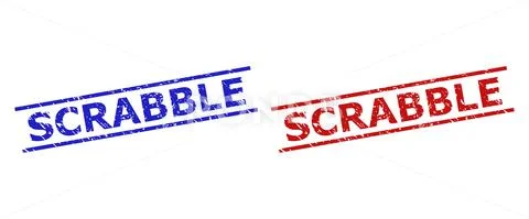 SCRABBLE Seals with Corroded Surface and Parallel Lines Illustration ...