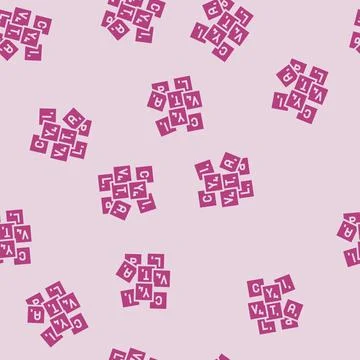 Scrabble tiles board table glyph seamless pattern Stock Illustration
