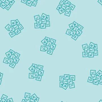 Scrabble tiles board table line seamless pattern Stock Illustration