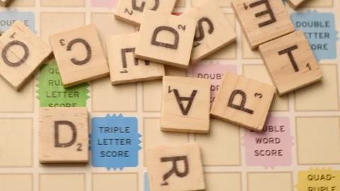 Scrabble wooden tiles Stock Footage 113159183