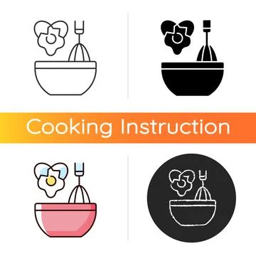 Scramble cooking ingredient icon Stock Illustration