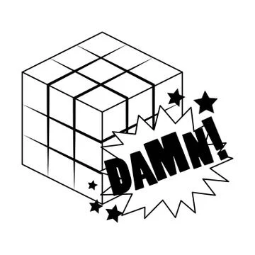 Scramble cube icon Illustrazione stock