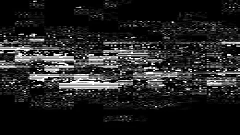 Scrambled black and white glitch screen animation, abstract background Stock Footage 277078178