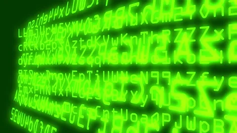Scrambled data animation on green background Stock Footage 182528515