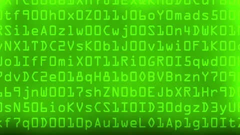 Scrambled data animation on green background Stock Footage 186717177