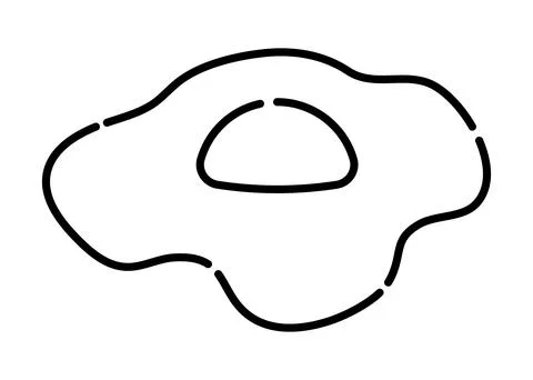 Scrambled egg black line icon Stock Illustration