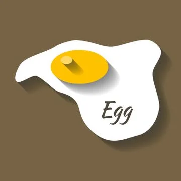 Scrambled egg, paper cut style Stock Illustration