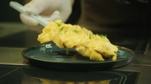 Scrambled Egg1 - 4k Stock Footage 133514342