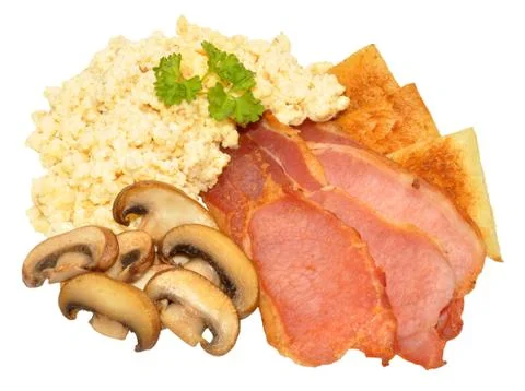Scrambled Eggs And Bacon Stock Photos