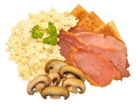 Scrambled Eggs And Bacon Stock Photos