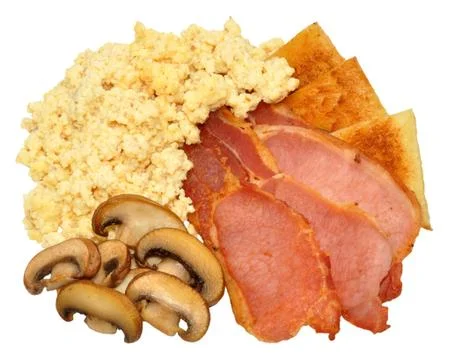 Scrambled Eggs And Bacon Stock Photos