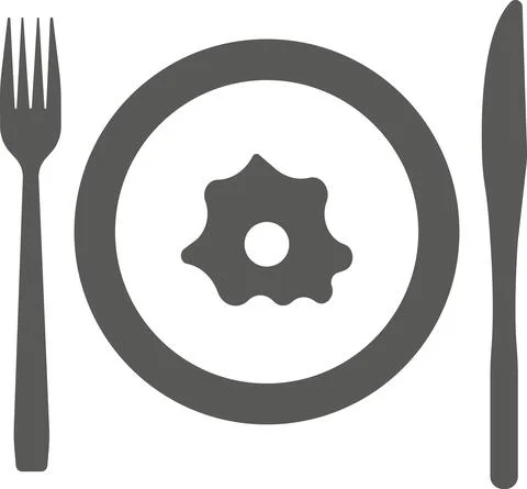 Scrambled eggs and fork on a white background. Stock Illustration