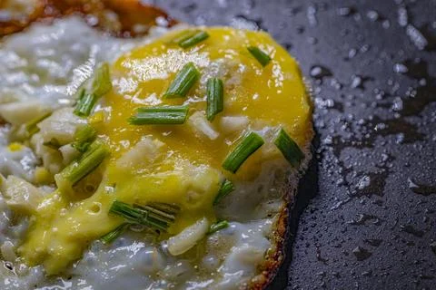 Scrambled eggs and fresh bread Stock Photos