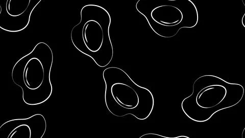 Scrambled eggs on a black background, vector illustration, pattern. egg with  Stock Illustration