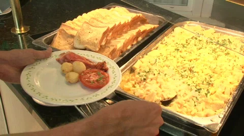 Scrambled eggs for breakfast Stock Footage 772773