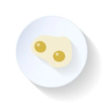 Scrambled eggs flat icon Illustrazione stock