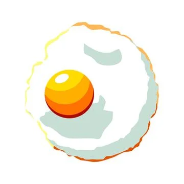 Scrambled eggs, fried egg with a round yolk. vector isolated on a white backg Stock Illustration