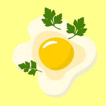 Scrambled eggs with parsley Stock Illustration
