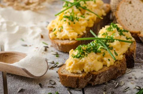 Scrambled eggs Stock Photos