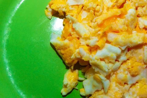 Scrambled eggs on a plate Stock Photos