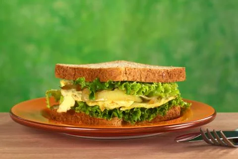 Scrambled eggs sandwich Stock Photos