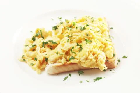 Scrambled Eggs On Toast Stock Photos