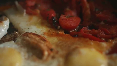 Scrambled eggs with tomatoes Stock Footage 76006542