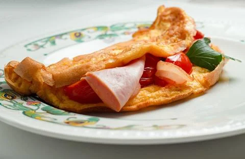Scrambled eggs with vegetables Stock Photos