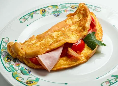 Scrambled eggs with vegetables Stock Photos