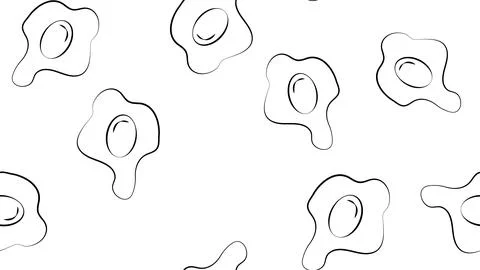 Scrambled eggs on a white background, vector illustration, pattern. egg with  Stock Illustration