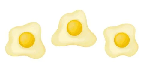 Scrambled fried eggs vector illustration for eco farm cookbook menu recipe. hand Stock Illustration