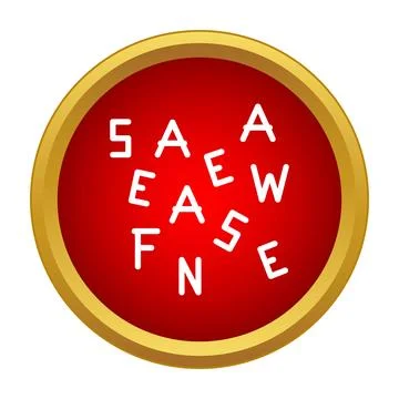 Scrambled letters in red circle creating a word game イラスト素材