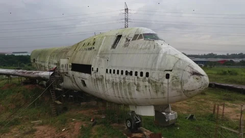 Scrap Airplane Under Repurpose Project Video stock 157664045