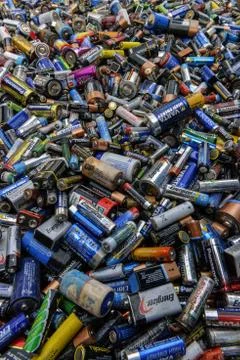Scrap batteies. Stock Photos