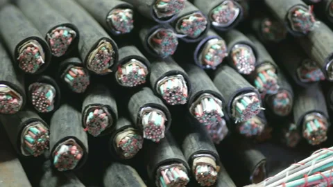 Scrap, copper cable Stock Footage 89067521