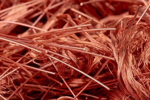 Scrap copper wire raw materials metals industry Stock Photos
