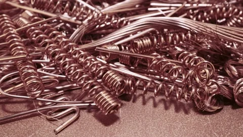 Scrap copper wire recyclable materials Stock Footage 163379399