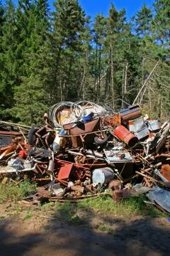 Scrap dump pollution Stock Photos