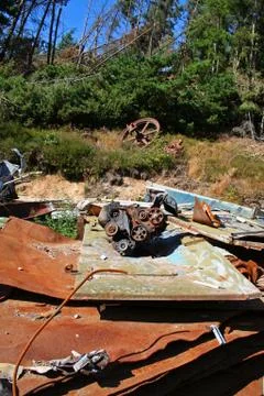 Scrap dump pollution Stock Photos