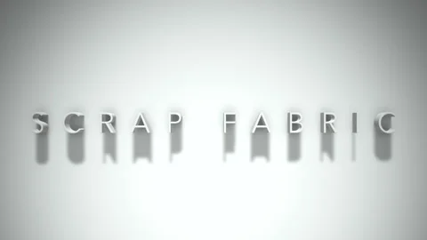 Scrap fabric 3D title animation white text on a white background Stock Footage 299647172
