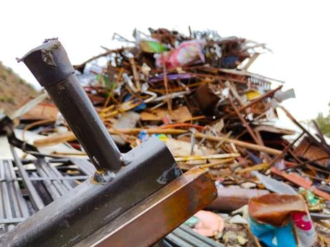 Scrap materials. Junk yard Stock Photos