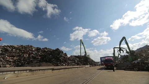 Scrap metal are transported on a cargo train Stock Footage 72715814