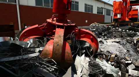 Scrap metal area Stock Footage 34992164